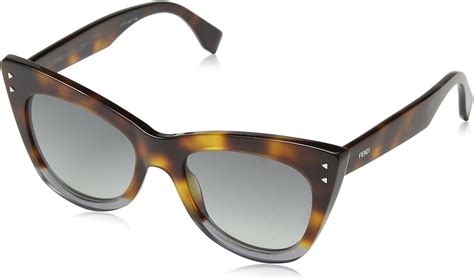 Fendi Ff 0238 Ab8 Color Block Havana Crystal Grey Plastic Cat Eye