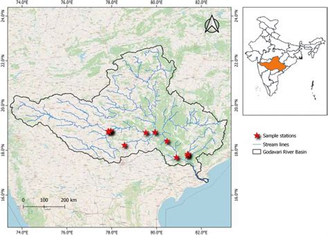 | Geographic location details of the Godavari River basin along with ...