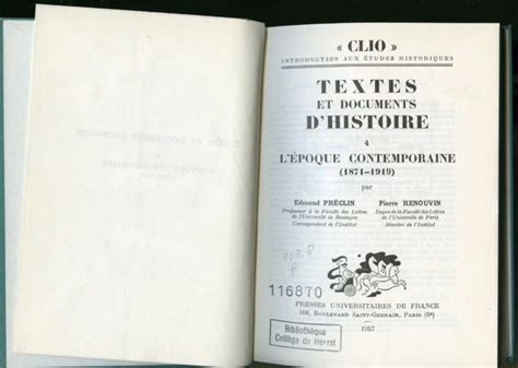 Textes et documents d histoire Tome 4 L École contemporaine 1871