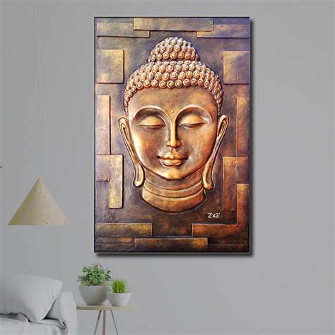 Gautam Buddha 3d Elevation Fiber Relief Mural Wall Art Arttech Studio