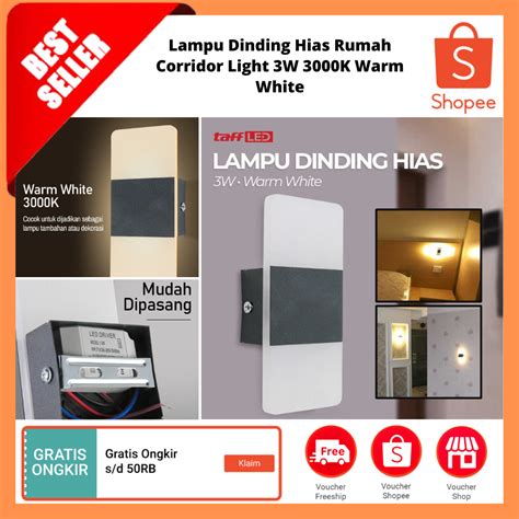 Jual Lampu Dinding Hias Rumah Corridor Light 3w 3000k Warm White