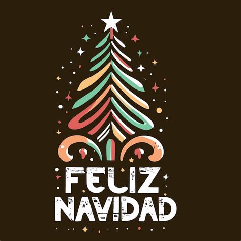 Feliz Navidad Schriftst Cke Weihnachtsbaum Winter T Shirt Design Vektor