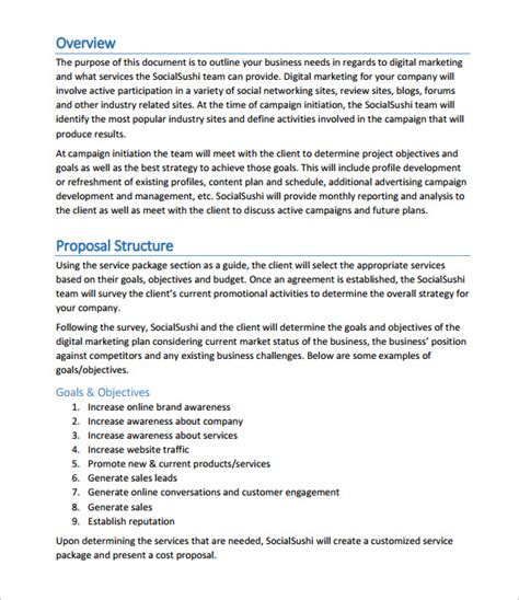 Digital Marketing Agency Proposal Template Pdf Bonsai