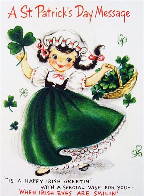 Vintage St Patricks Day Card St Patricks Day Cards St Patrick Happy