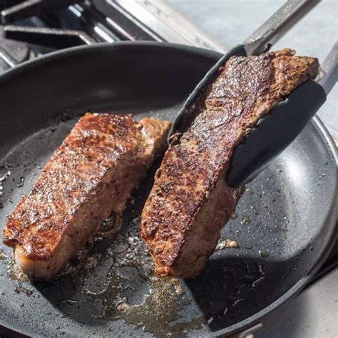 Pan Seared Strip Steaks Cooks Illustrated Recipe