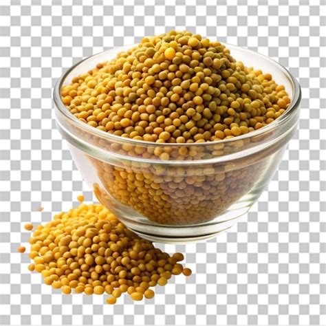 Raw Dry Mung Daal In Glass Bowl On Transparent Background Premium Ai