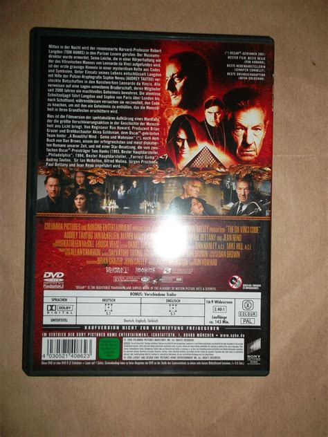 Da Vinci Code Sakrileg 2006 DVD Action Thriller Tom Hanks Audrey