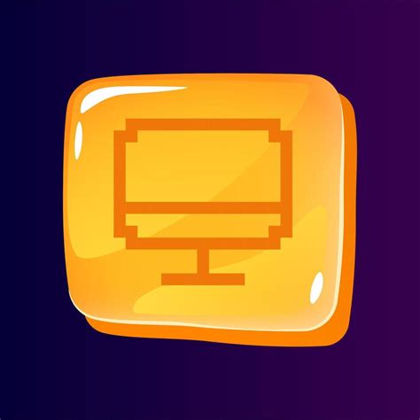 Computer Glossy Ui Button With Pixelated Icon 16090502 Vector Art At