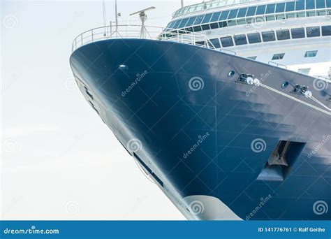 Bow Of A Large Cruise Ship With Copy Space Stock Image Image Of