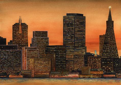 San Francisco Skyline Painting by Karen Wright - Pixels