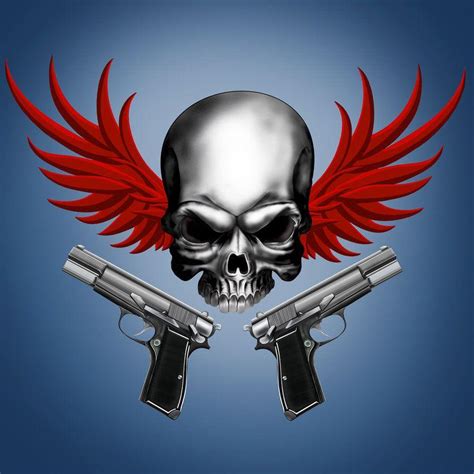 Top 105 Pictures Skull And Guns Pictures Excellent