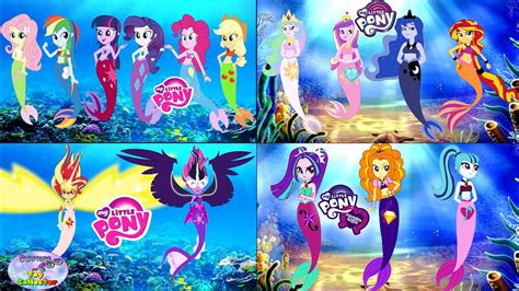 My Little Pony Equestria Girls Transforms Into Mermaids Mane 6 Surprise