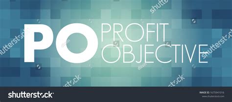 PO Profit Objective Present Value Of Book Royalty Free Stock Vector