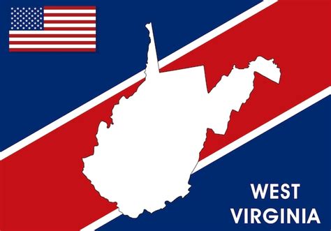 West virginia ee uu estados unidos de américa mapa vector plantilla