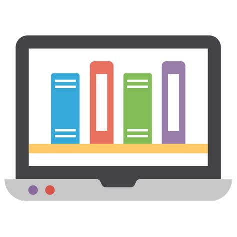 Digital Library Icon Download In Flat Style