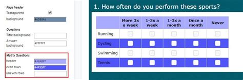 Enquete.com — Customize Matrix Options For A Polished Survey Layout