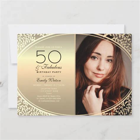 Elegant Black And Gold 50th Birthday Invitation Zazzle