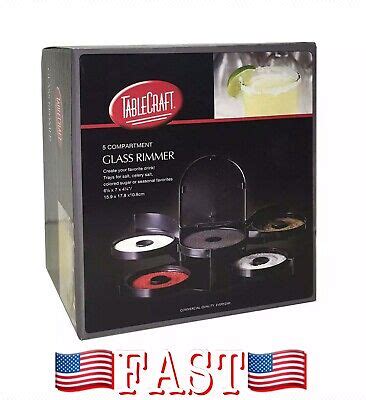 Tablecraft H Glass Rimming Station With Swing Out Trays Black