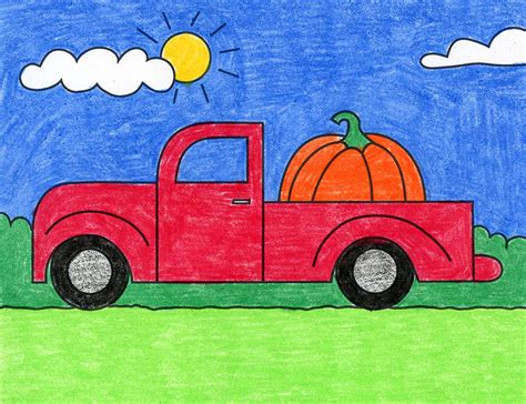 Learn how to Draw a Pickup Truck Tutorial and Truck Coloring Web page ...