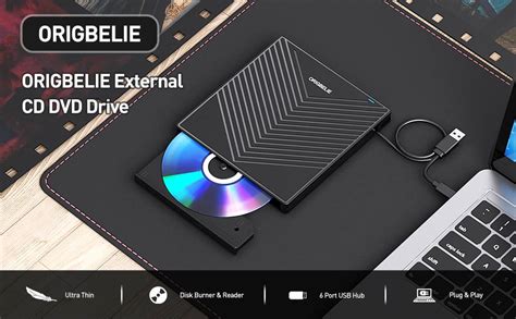 Amazon Origbelie External Cd Dvd Drive Ultra Slim Cd Burner Usb