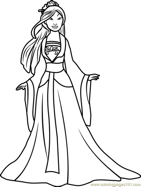 Coloring Pages Disney Princess Mulan In Christmas