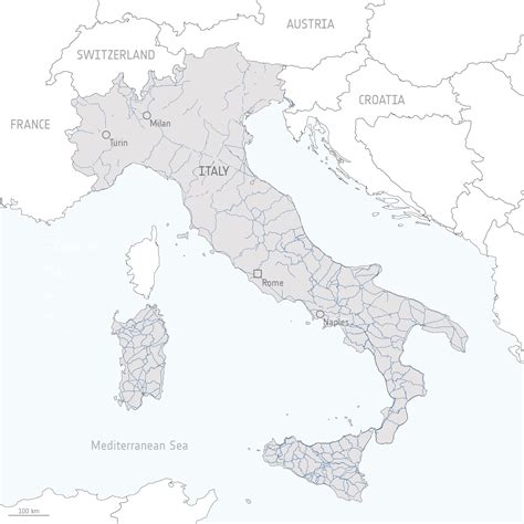 Italy Map Outline With Cities