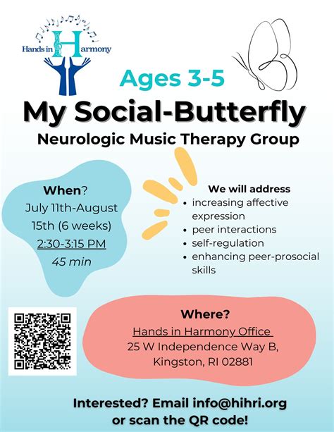 Jul 11 🎵 My Social Butterfly Summer Music Therapy Group For Children