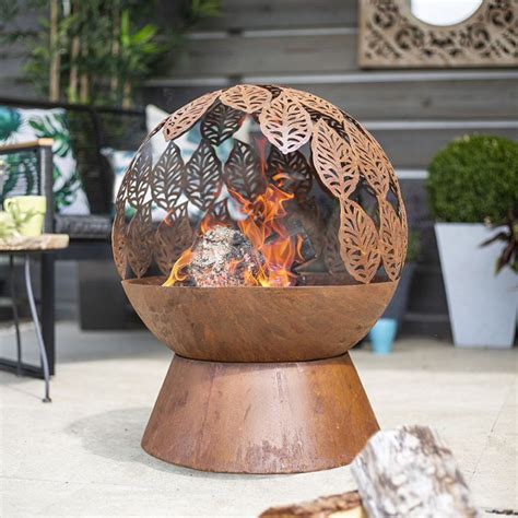 La Hacienda Leaves Globe Fire Pit Chimeneas And Firepits Arboretum