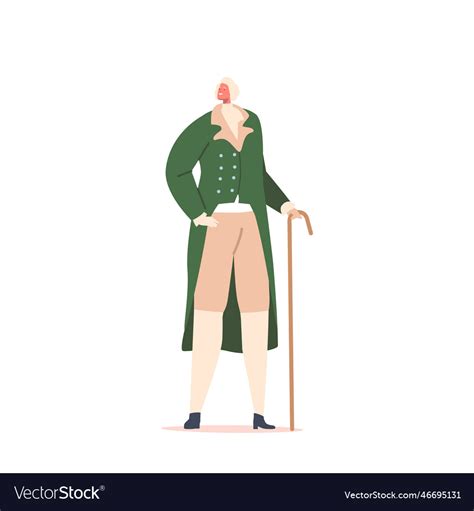 Well Dressed 18th Century Male Character Figure Vector Image