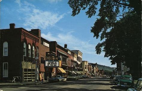 Main Street Looking South Wellsville, NY Postcard