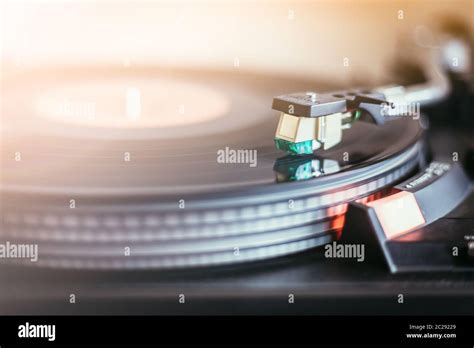 Playing Retro Music Professional Turnable Audio Vinyl Record Music