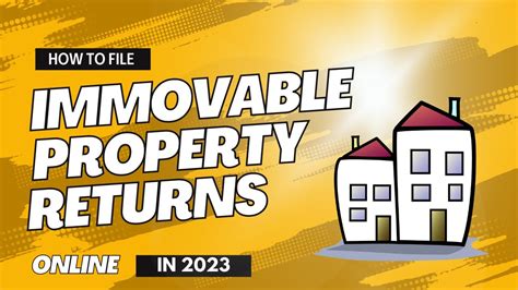 How To File Immovable Property Returns Online In 2023 Youtube