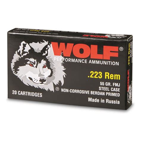 Wolf 223 Remington 55 Grain Fmj Ammo 1000 Rounds 714588 223