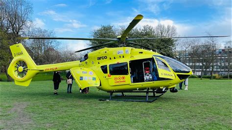 Yorkshire Air Ambulance G Yaaa Taking Off At Sheffield Western Park Hospital 🏥 Youtube