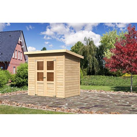 Karibu Holz Gartenhaus Neuenburg Natur Pultdach Unbehandelt 208 Cm X