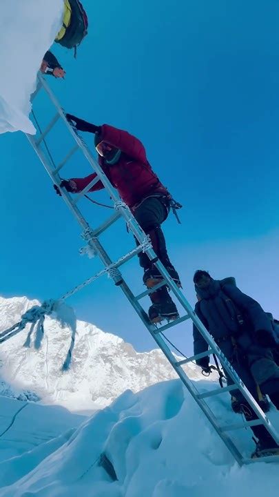 Most Danger Part Of Mountain Everest Crossing The Ladder Of Khumbu