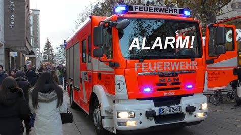 Alarmfahrt Feuerwehr Stuttgart Wache 1 Süd Einsatz Königstraße MAN