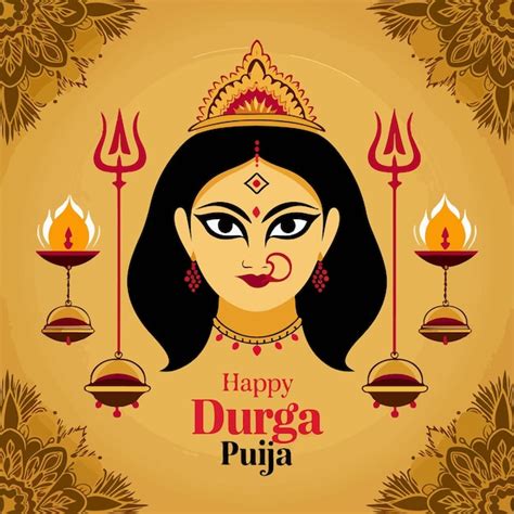 Durga Puja Celebration Indian Hindu Festival Banner Creative Design