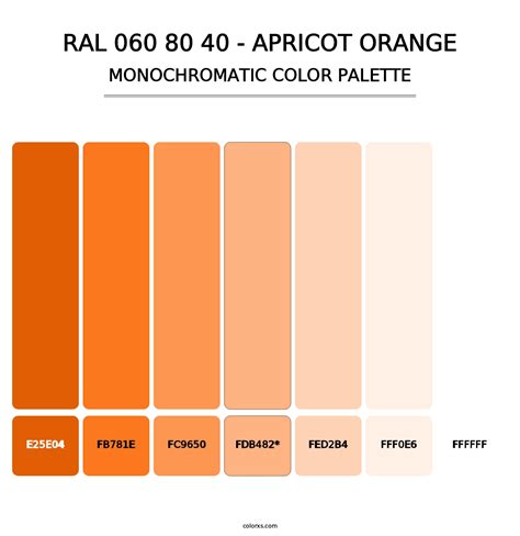 Ral 060 80 40 Apricot Orange Color Palettes