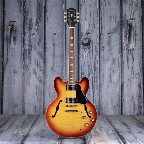 Epiphone ES-335 Figured Semi-Hollowbody, Raspberry Tea Burst | For Sale ...