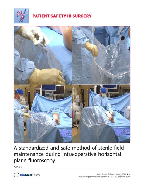 Pdf A Standardized And Safe Method Of Sterile Field Maintenance