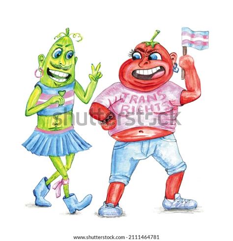 Humorous Illustration Gay Cucumber Transgender Tomato Stock Illustration Shutterstock