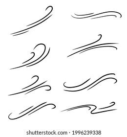 Hand Drawn Set Underline Curly Swishes Stock Vector Royalty Free