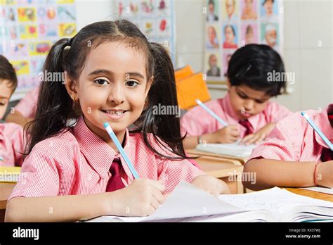 Indian School Kids Students Book Studying Education Learning In