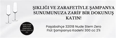 Paşabahçe 32018 Nude Stem Zero Flüt Şampanya Kadehi 300 cc 2 li Paşabahçe 32018 Nude Stem Zero