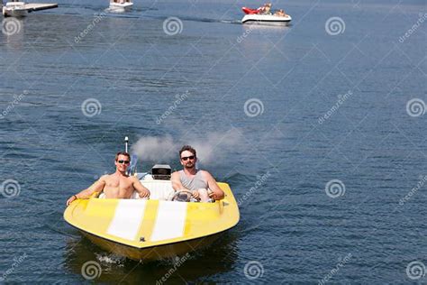 Two Men In A Speedboat Stock Image Image Of Sleek Motor 47597063