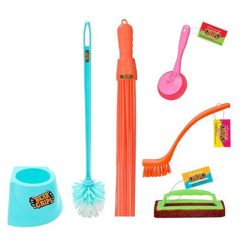 BEAR GRIPS Premium 5 Items Bathroom Cleaning Set With Round Toilet