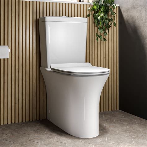 Close Coupled Rimless Comfort Height Toilet With Soft Close Slim Seat