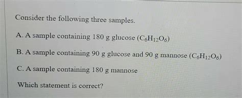 Solved Consider The Following Three Samples A A Sample