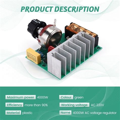 W Ac V Scr Electric Voltage Regulator Motor Speed Controller